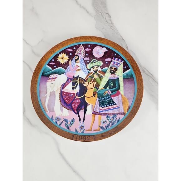 Hedi Keller Nativity Three Magic King 9 1/2" Decor Plate 1982 Porcelain German - Picture 8 of 12